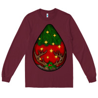 Burgundy Christmas  teardrop Long Sleeve Tee - BundleAndBundleShop