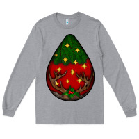 Heather Grey Christmas  teardrop Long Sleeve Tee - BundleAndBundleShop