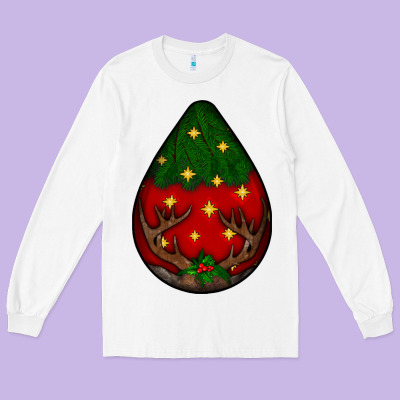 Christmas  Teardrop Long Sleeve Tee Designed By Bundleandbundleshop