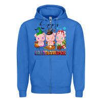 True Royal happy hallothanksmas pigs Zipper Hoodie - texasbilliewilder