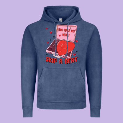 Heart Record Player Vintage Hoodie Designed By Maliassmallbusiness