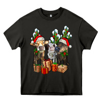 Asphalt western christmas cows and cactuses Heavy Core Tee - AdoDesignShop