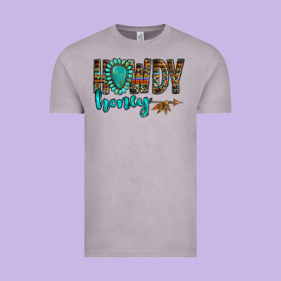 Western Howdy Honey Arrow Gemstone Vintage Tee Designed By Nancycooperartshop