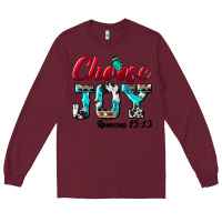 Burgundy Choose Joy Long Sleeve Tee - BundleAndBundleShop