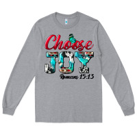 Heather Grey Choose Joy Long Sleeve Tee - BundleAndBundleShop