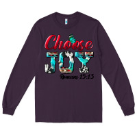 Plum Choose Joy Long Sleeve Tee - BundleAndBundleShop