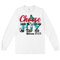 White Choose Joy Long Sleeve Tee - BundleAndBundleShop