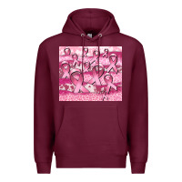 Burgundy ribbon  breast cancer Premium Hoodie - CowGirlArtShop