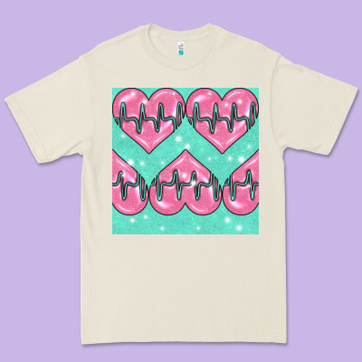 Nursing Heart Seamless Pattern Premium Tee Designed By Bundleandbundleshop