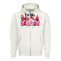 Pink 'tis The Season Christmas Zipper Hoodie | Teevron