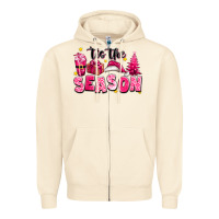 Sandshell Pink 'tis the season Christmas Zipper Hoodie - texasbilliewilder