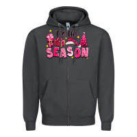 Smoke Pink 'tis the season Christmas Zipper Hoodie - texasbilliewilder
