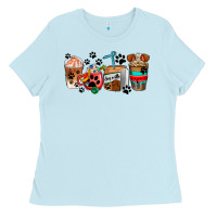 Baby Blue dogs coffee cups Ladies Tee - AdoDesignShop