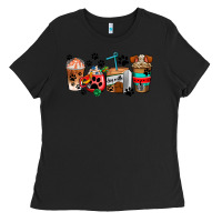Black dogs coffee cups Ladies Tee - AdoDesignShop