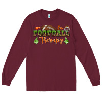 Burgundy football therapy Long Sleeve Tee - BundleAndBundleShop
