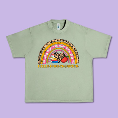Back To School Rainbow Hello Kindergarten Urban Heavy Tee Designed By Adodesignshop
