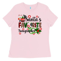 Bubblegum Pink santa's favorite sonographer Ladies Tee - AdoDesignShop
