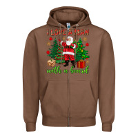Chestnut I love a man with a beard Christmas Zipper Hoodie - NancyCooperArtShop
