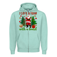 I Love A Man With A Beard Christmas Zipper Hoodie | Teevron