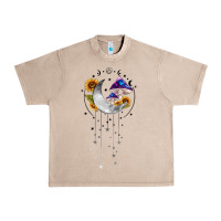 French Oak moon and mushrooms with sunflower Urban Heavy Tee - MaliasSmallBusiness
