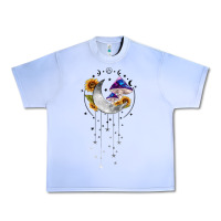 Grape Ice moon and mushrooms with sunflower Urban Heavy Tee - MaliasSmallBusiness
