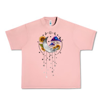 Moon And Mushrooms With Sunflower Urban Heavy Tee | Teevron