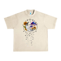Sandshell moon and mushrooms with sunflower Urban Heavy Tee - MaliasSmallBusiness