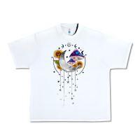 White moon and mushrooms with sunflower Urban Heavy Tee - MaliasSmallBusiness