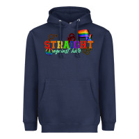 Navy Straight agains hate Heavyweight Hoodie - CowGirlArtShop