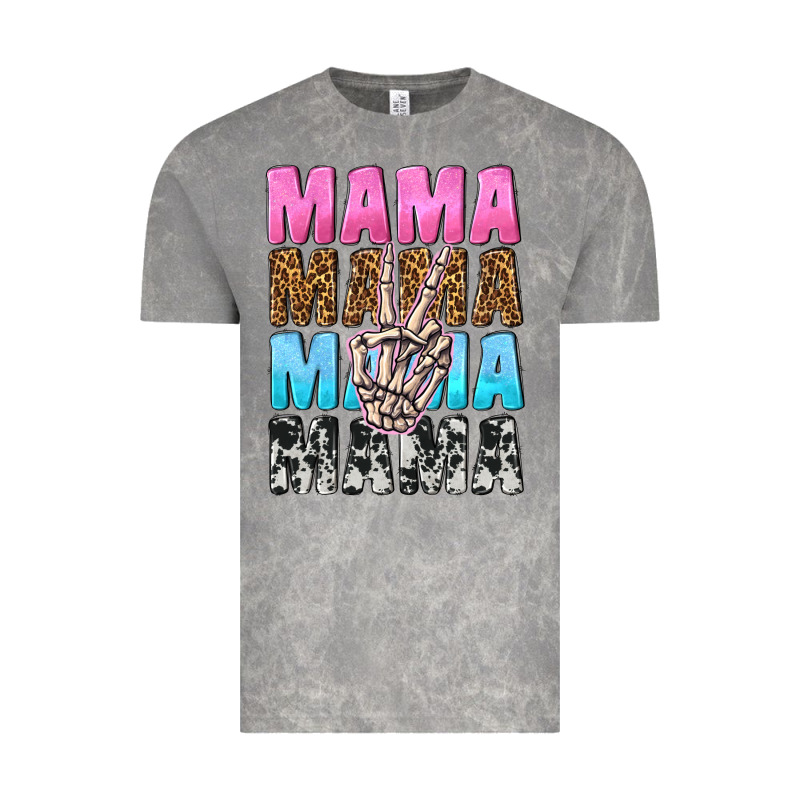 Mama Skeleton Peace Leopard Pattern Vintage Tee by NancyCooperArtShop | Teevron