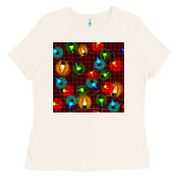 Christmas Lights Seamless Pattern Ladies Tee | Teevron