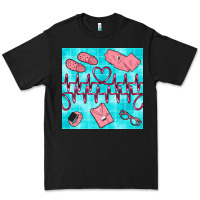 Black nurse heart beat seamless pattern Premium Tee - BundleAndBundleShop