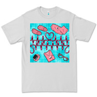 Dove Grey nurse heart beat seamless pattern Premium Tee - BundleAndBundleShop