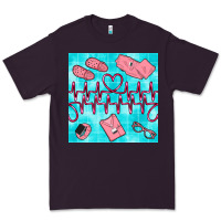 Plum nurse heart beat seamless pattern Premium Tee - BundleAndBundleShop