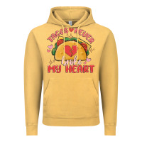Vintage Mustard tacos never broke my heart Vintage Hoodie - MaliasSmallBusiness