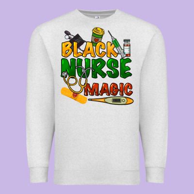 Black Nurse Magic Premium Sweatshirt Designed By Howdyjamesfarm