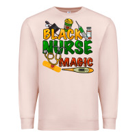 Pale Pink Black Nurse magic Premium Sweatshirt - HowdyJamesFarm