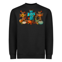 Black fall tree cross Heavyweight Sweatshirt - BundleAndBundleShop
