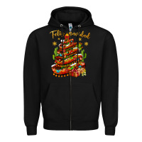 Black Christmas Feliz Navidad Zipper Hoodie - NancyCooperArtShop