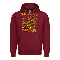 Burgundy Christmas Feliz Navidad Zipper Hoodie - NancyCooperArtShop