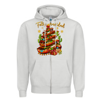 Dove Grey Christmas Feliz Navidad Zipper Hoodie - NancyCooperArtShop