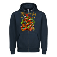 Navy Christmas Feliz Navidad Zipper Hoodie - NancyCooperArtShop