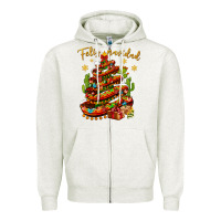 Oatmeal Heather Christmas Feliz Navidad Zipper Hoodie - NancyCooperArtShop