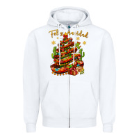 White Christmas Feliz Navidad Zipper Hoodie - NancyCooperArtShop