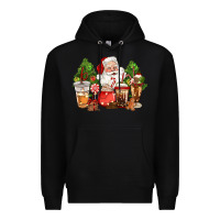 Black christmas santa coffee cups Premium Hoodie - CowGirlArtShop
