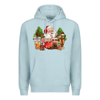 Blue Mist christmas santa coffee cups Premium Hoodie - CowGirlArtShop