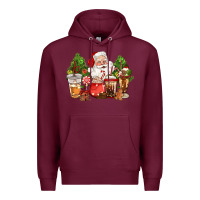 Burgundy christmas santa coffee cups Premium Hoodie - CowGirlArtShop
