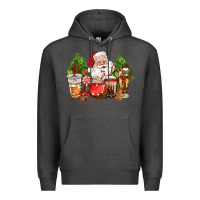 Charcoal Heather christmas santa coffee cups Premium Hoodie - CowGirlArtShop