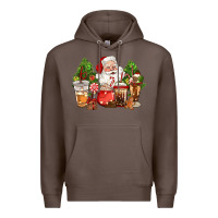 Coffee christmas santa coffee cups Premium Hoodie - CowGirlArtShop