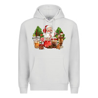 Dove Grey christmas santa coffee cups Premium Hoodie - CowGirlArtShop